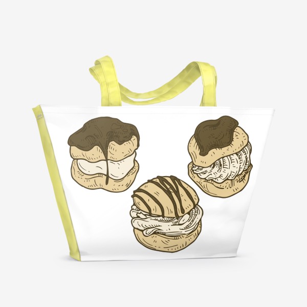 Пляжная сумка «Блюда для завтрака. Европейская кухня, профитроль»