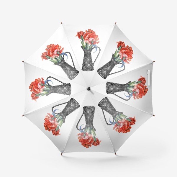Зонт «Красные тюльпаны в кувшине»