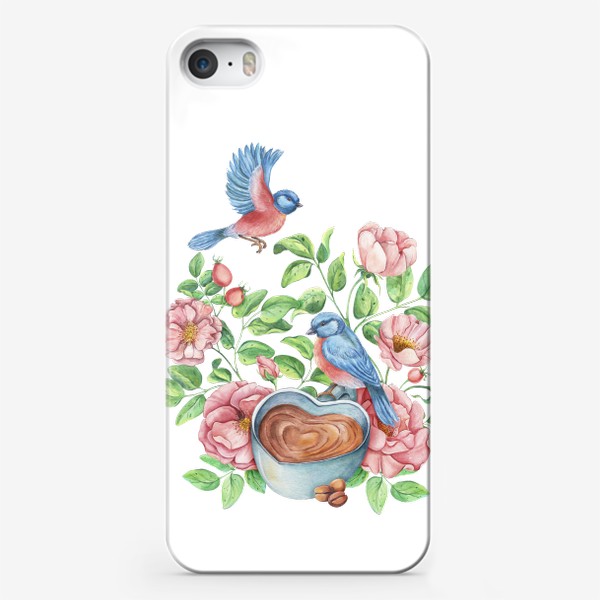 Чехол iPhone «Птицы и шиповник»