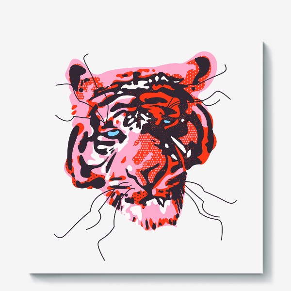 Холст «Розовый тигр»
