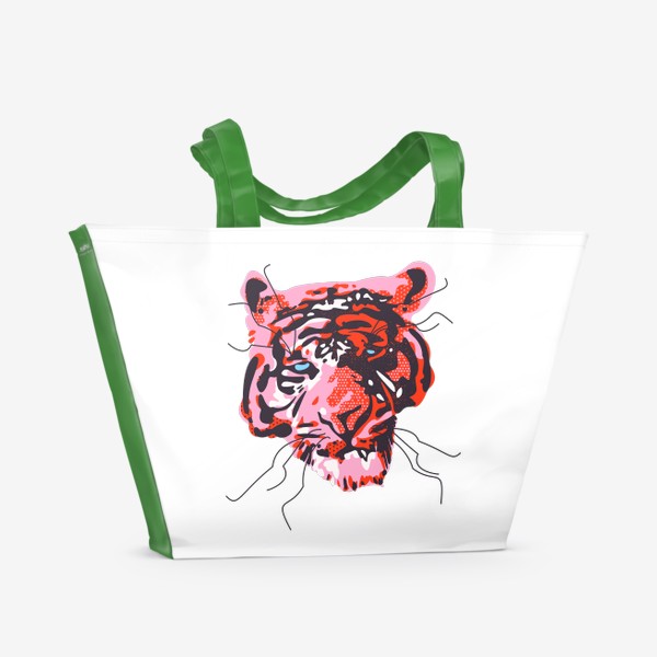 Пляжная сумка «Розовый тигр»