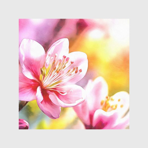 Скатерть «Цветы сакуры акварель»