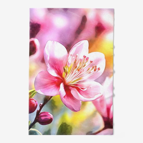 Полотенце «Цветы сакуры акварель»
