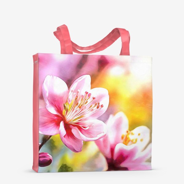 Сумка-шоппер «Цветы сакуры акварель»