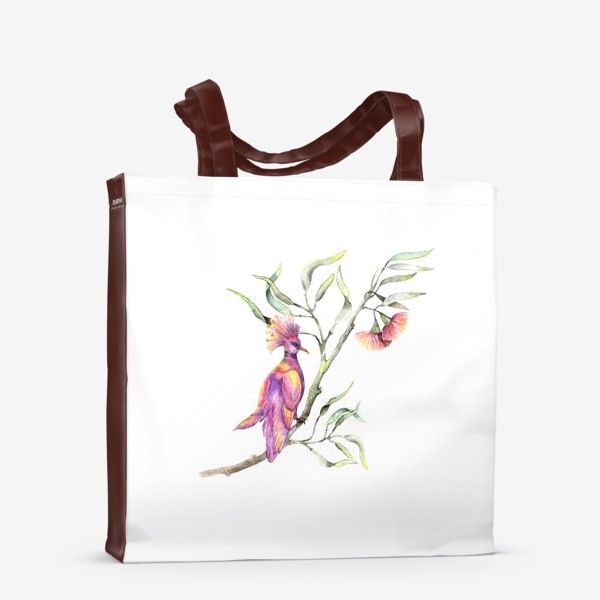 Сумка-шоппер «Розовая птица на ветке эвкалипта»