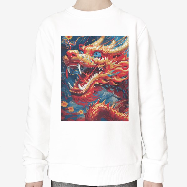 Свитшот «дракон красный с синим»