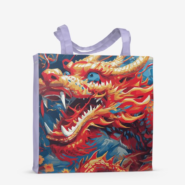 Сумка-шоппер «дракон красный с синим»