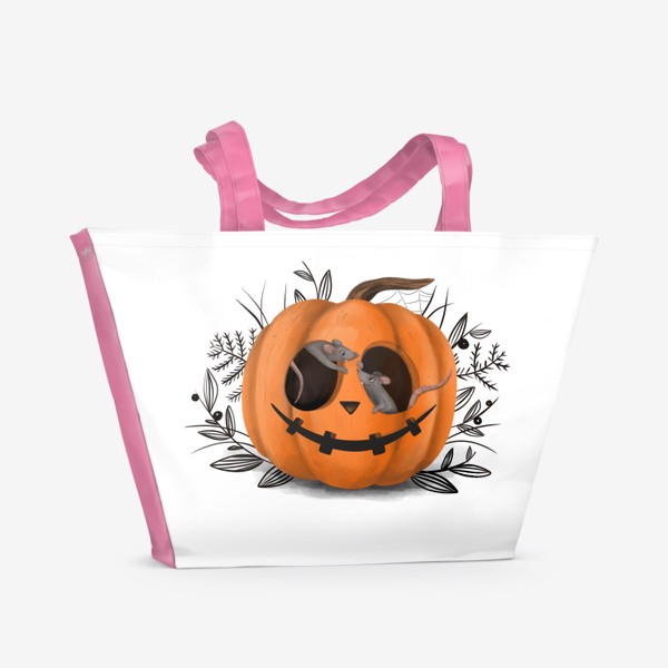 Пляжная сумка «Тыква на Хэллоуин: фонарь Джека»