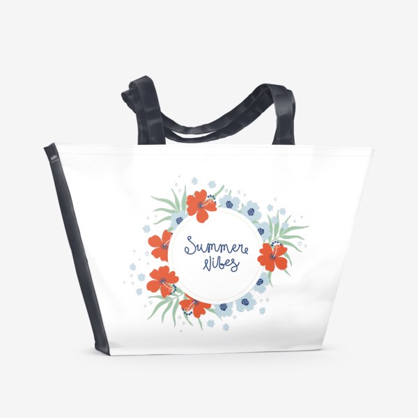 Пляжная сумка «Принт с тропическими цветами. Summer vibes.»