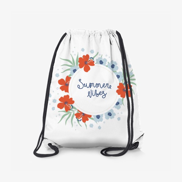 Рюкзак «Принт с тропическими цветами. Summer vibes.»