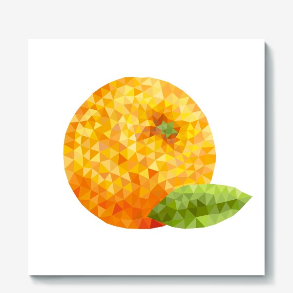 Холст «Апельсин в полигонах (Low poly orange)»