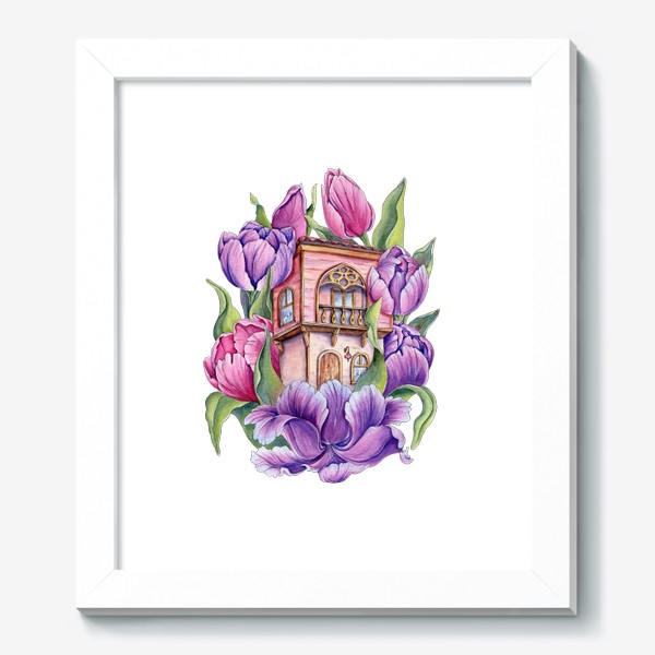 Картина «Тюльпанный домик»