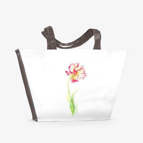 Пляжная сумка «Тюльпан акварель»