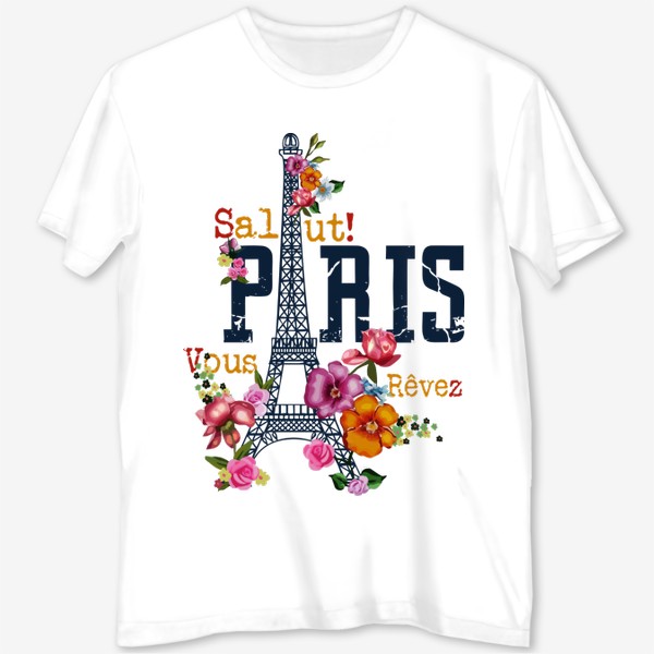 Футболка с полной запечаткой «PARIS»