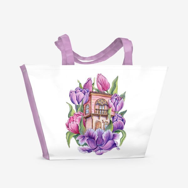 Пляжная сумка «Тюльпанный домик»