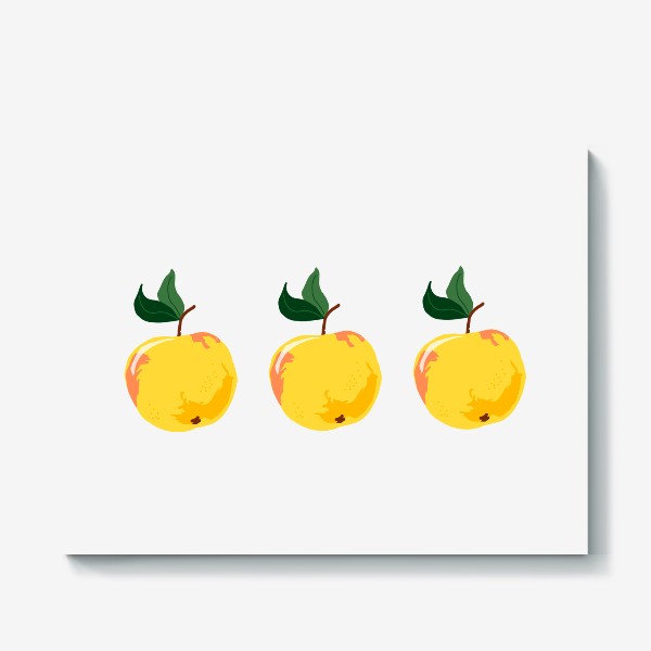 Холст «Три желтых яблока»