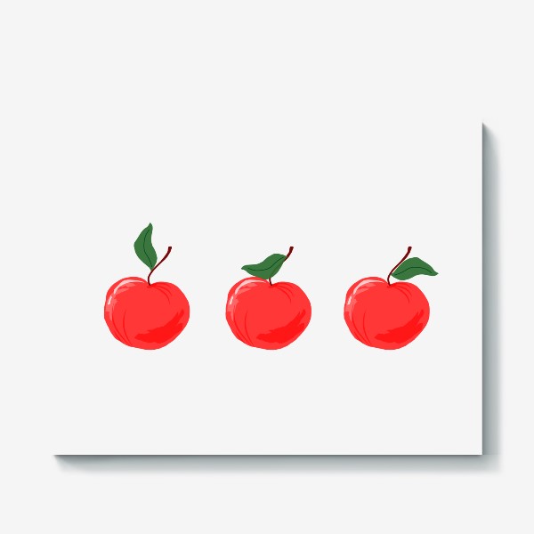 Холст «Три красных яблока»