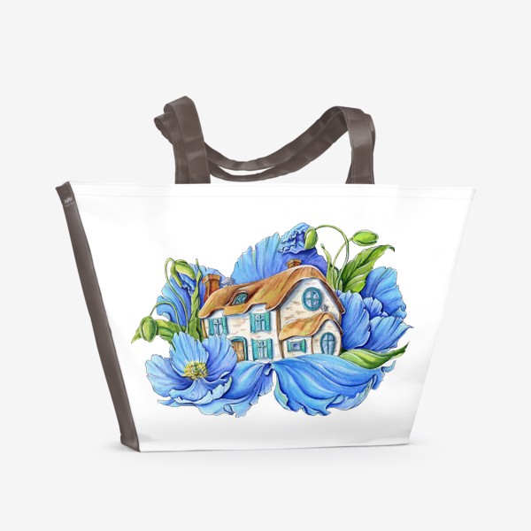 Пляжная сумка «Маковый домик»