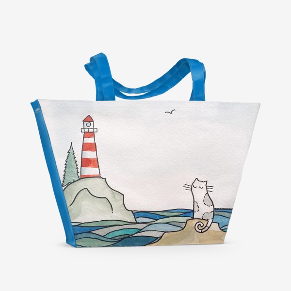 Пляжная сумка «Котик в Скандинавии»