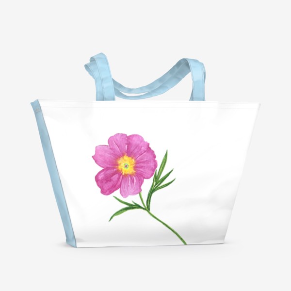 Пляжная сумка «Акварельный розовый пион»