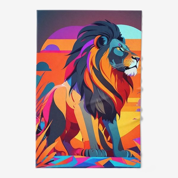 Полотенце «Лев в абстрактном стиле»