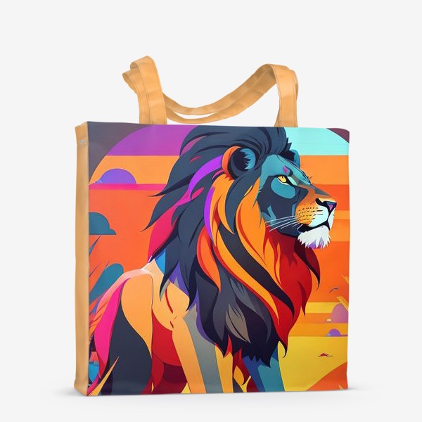 Сумка-шоппер «Лев в абстрактном стиле»