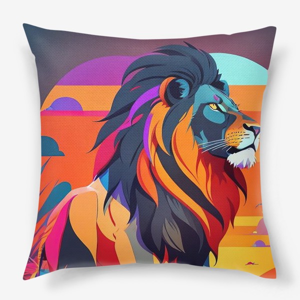 Подушка «Лев в абстрактном стиле»