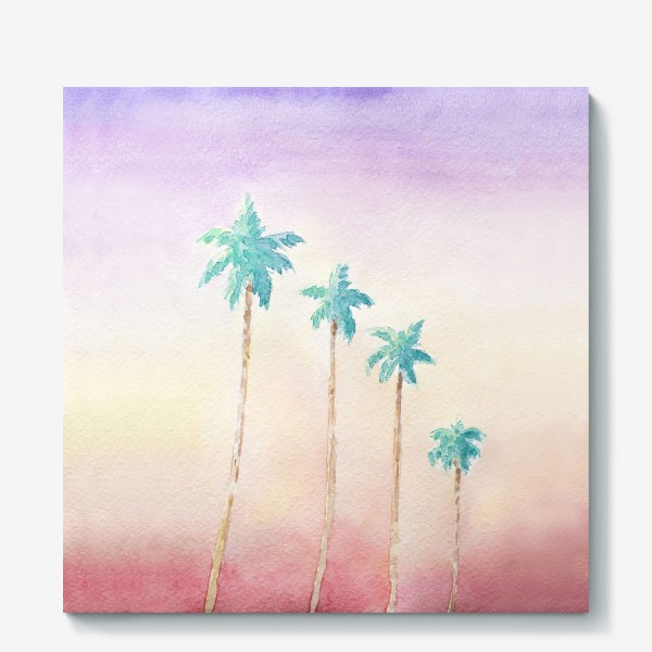 Холст «пальмы на закате»