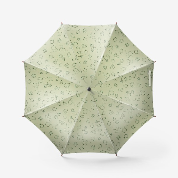 Зонт «Крыжовник, зеленый паттерн »