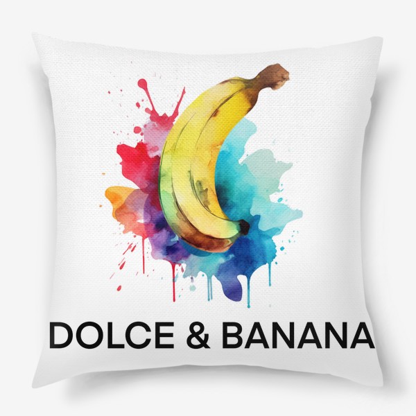 Подушка «Dolce and Banana watercolor»