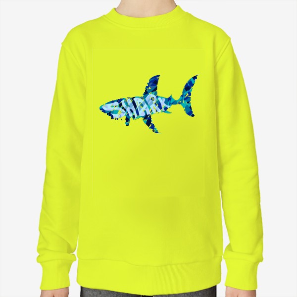 Свитшот «Акула из мозаика с надписью Shark»