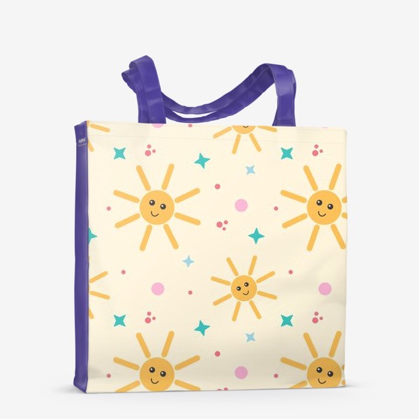 Сумка-шоппер «Солнце и звезды Детский принт с солнышками Небо и солнышко»