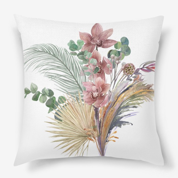 Подушка «Орхидея и сухоцветы»