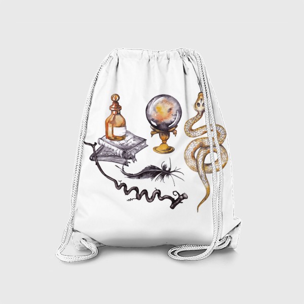 Рюкзак «Волшебное зелье змеи и магический шар Готические символы»