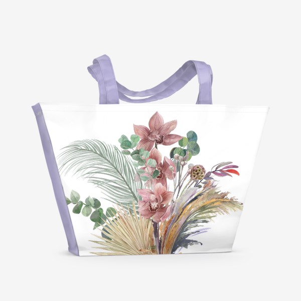 Пляжная сумка «Орхидея и сухоцветы»