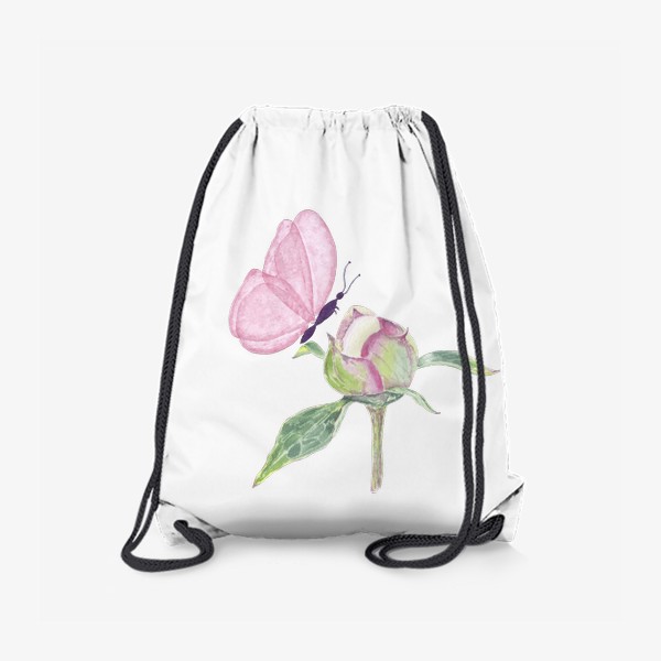 Рюкзак «Бабочка на цветке пион»