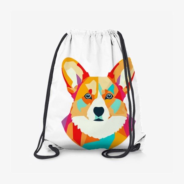 Рюкзак «корги собака яркий цветной принт»