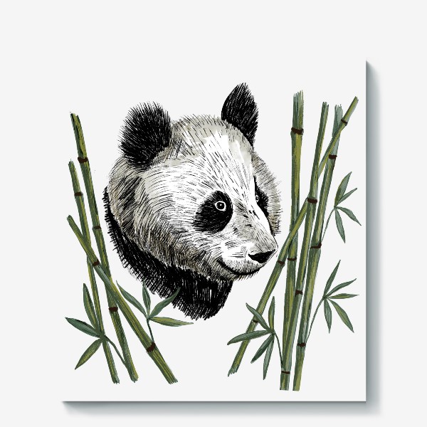 Холст «Панда среди бамбука»