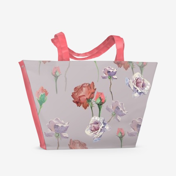 Пляжная сумка «патерн с розами»