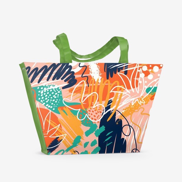 Пляжная сумка «Абстрактный фон в ручном стиле  рисования»