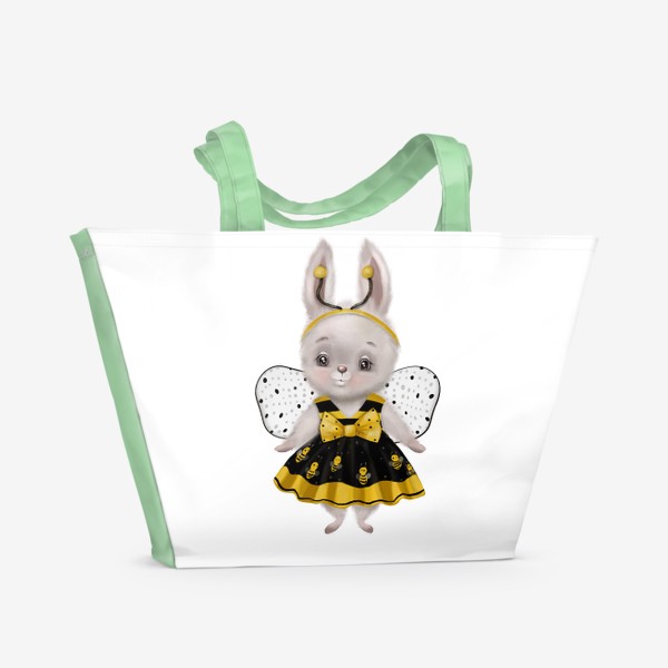 Пляжная сумка «Кролик в костюме пчелка »