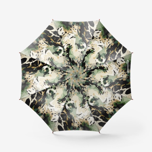 Зонт «Леопард в акварельном плетении.»