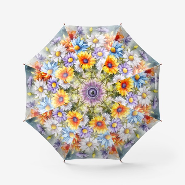 Зонт «Цветы в вазе акварель»