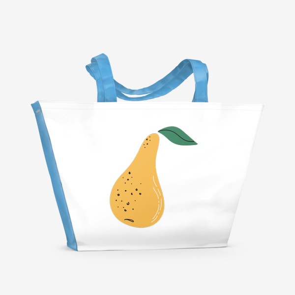 Пляжная сумка «Груша. Свежий спелый фрукт в дудл стиле»