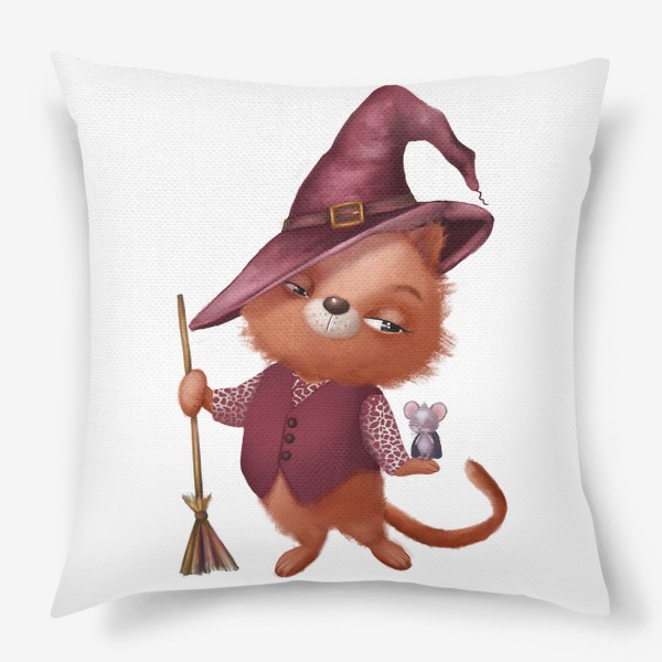 Подушка «Рыжий кот в шляпе»