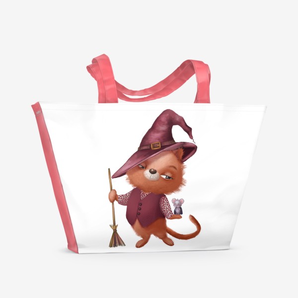 Пляжная сумка «Рыжий кот в шляпе»
