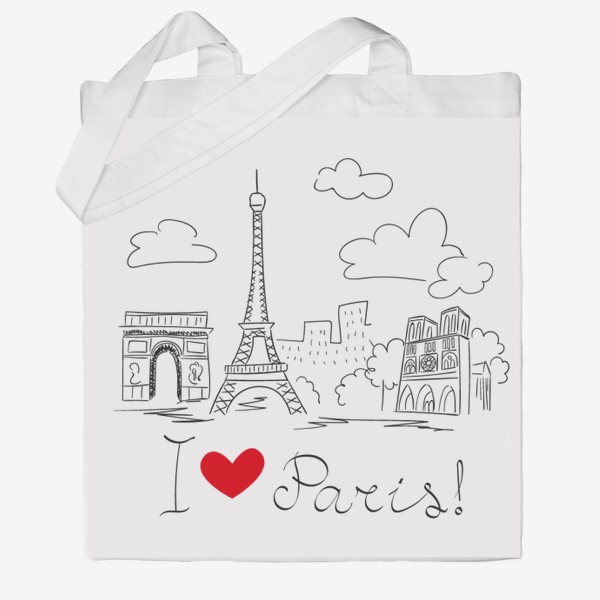 Сумка хб «Я люблю Париж»