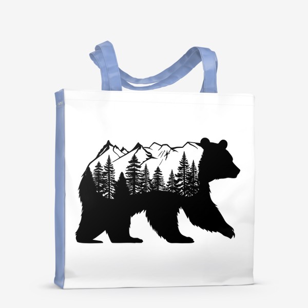 Сумка-шоппер «Медведь с горами и лесом»