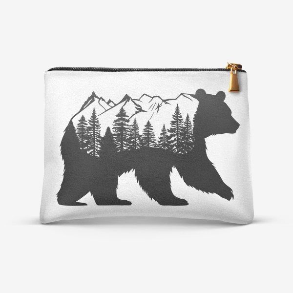 Косметичка «Медведь с горами и лесом»