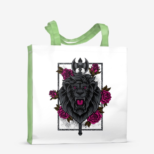 Сумка-шоппер «Лев, секира и розы»